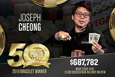 Joseph Cheong Conquista Primeiro Bracelete no US$ 1.000 Double Stack