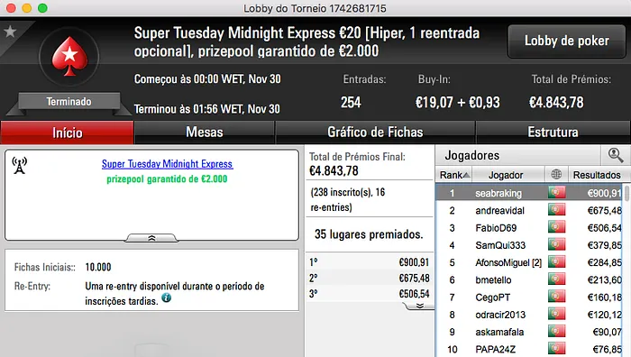 seabraking, myXadow e Yocoman9 Brilharam no Arranque da PokerStars.PT 101