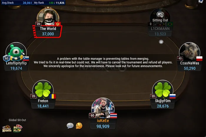 GGPoker cancela torneio com $5 milhões garantidos após novos problemas técnicos