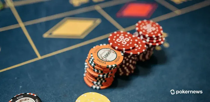 Roulette chips on a table