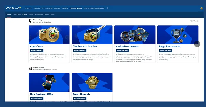 Coral Casino Existing Player Bonuses