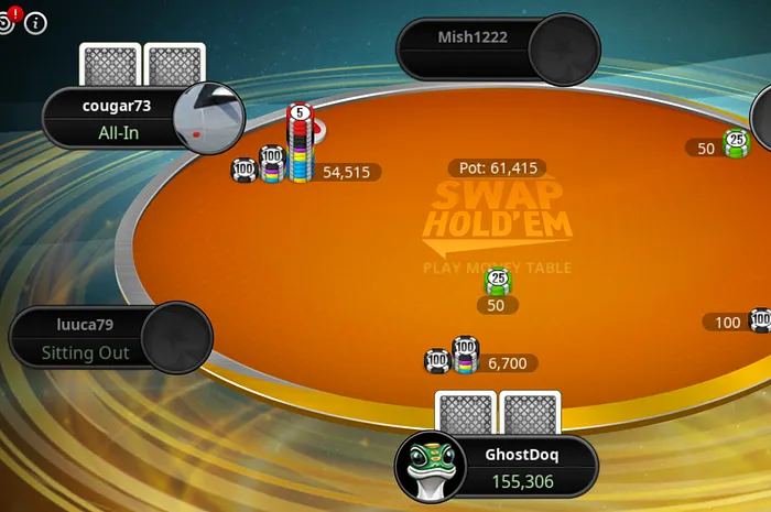 Swap hold'em allows players to switch out their hole cards.