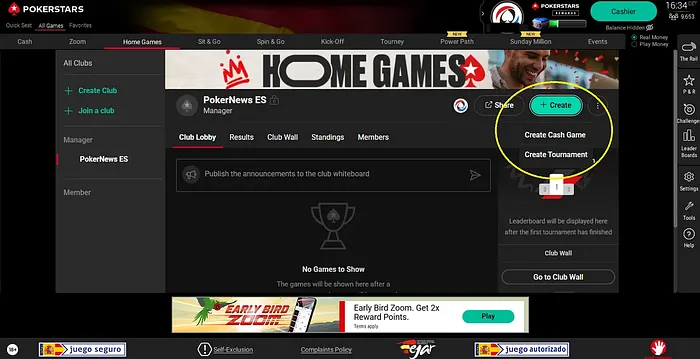 PokerStars.es - Home Games