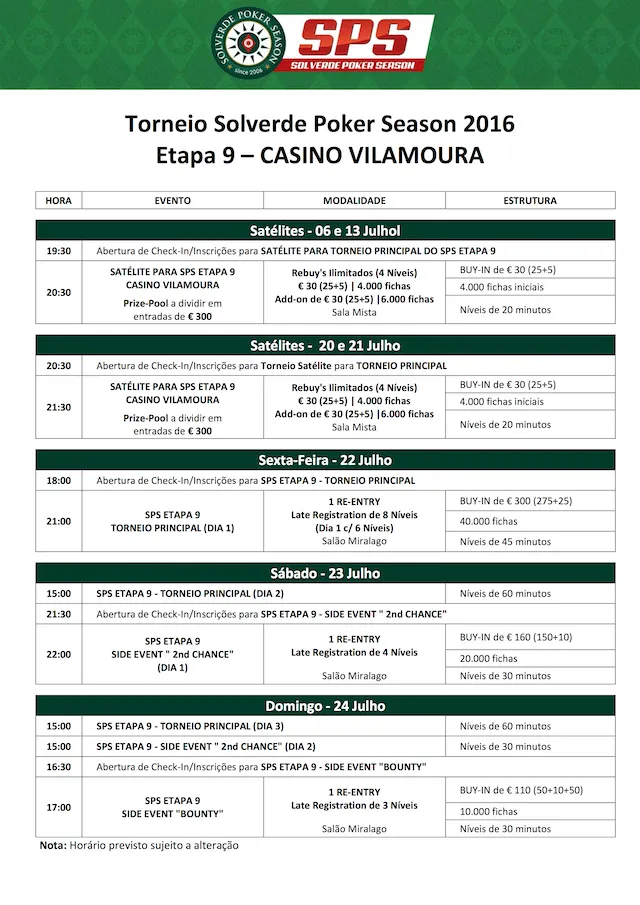 Etapa 9 Solverde Poker Season 2016: Satélites e Programação 101