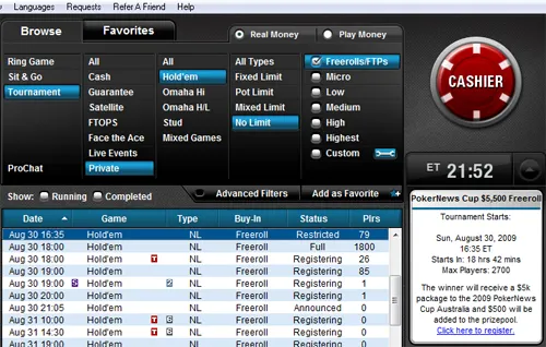 Não Perca Hoje 2 Freerolls Para a PokerNews Cup Austrália 102