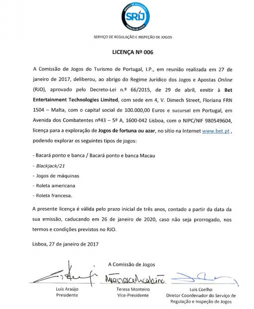 Bet.pt Recebe Licença para Explorar Jogos de Fortuna ou Azar Online 101