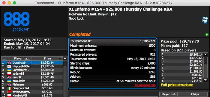 Mais 3 Cravadas Brasileiras no XL Inferno do 888poker 102