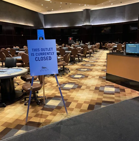 A sign at MGM Grand Detroit posted by Reddit user /u/dormant123