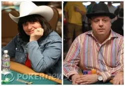 2010 Australian Poker Hall of Fame Inductee Marsha Waggoner (left) and Australian Poker Hall of Fame Legend Jeffrey Lisandro