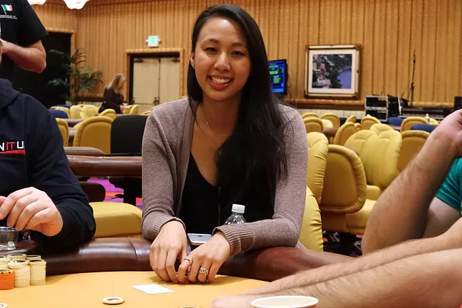 Melissa Wang after locking up her first ever live tournament cash