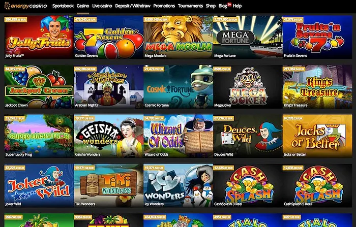 progressive jackpots at EnergyCasino