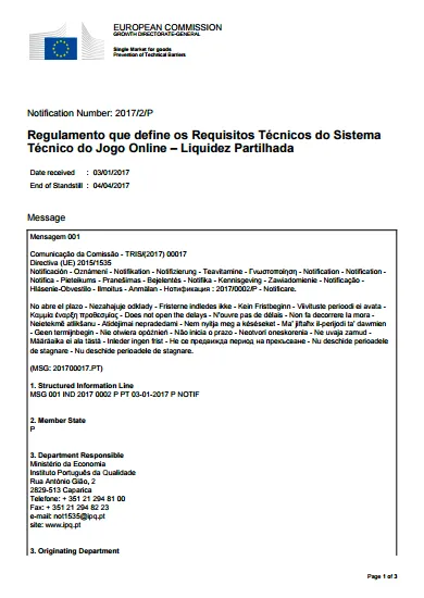 SRIJ Enviou "Regulamento da Liquidez Partilhada" para a Comissão Europeia 101