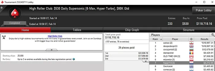 Lobby de poker da PokerStars