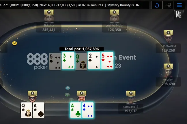 "bianchettibh" with Huge Lead at Break