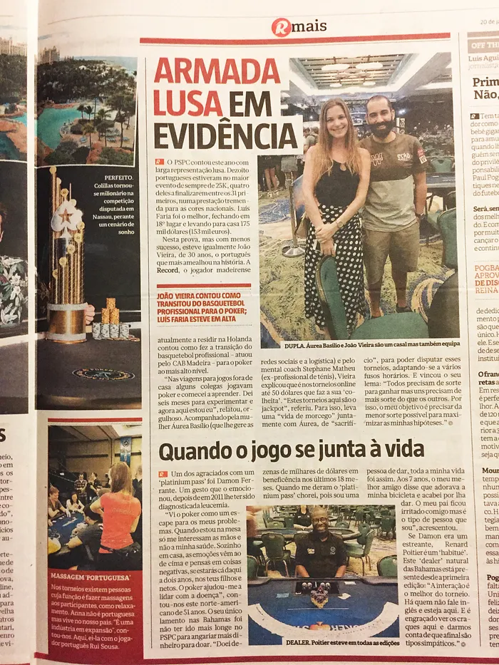 Entrevista de João Vieira nas Bahamas ao Jornal Record