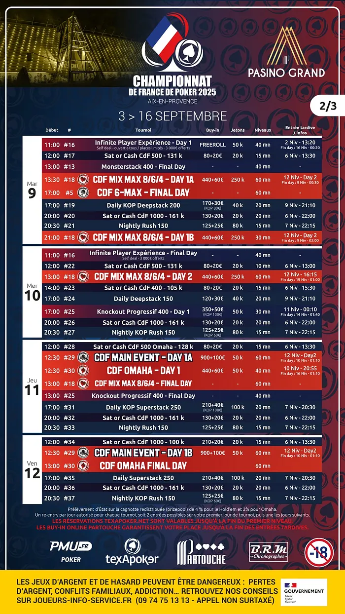 Programme Championnat de France