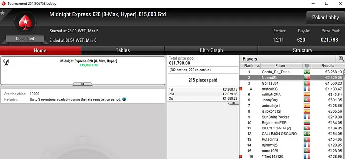 Lobby de poker da PokerStars
