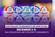 High Rollers Return to ARIA; Trio of $10,000 NLH Events Scheduled for December 3-5