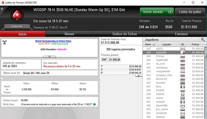 WCOOP 2017: 4 Lusos em Jogo no Main Event High 102