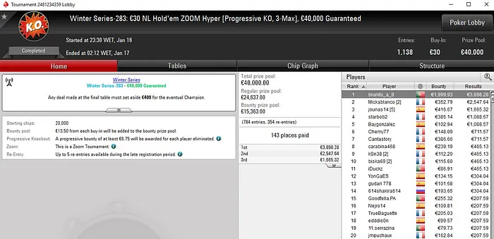 Lobby de poker da PokerStars