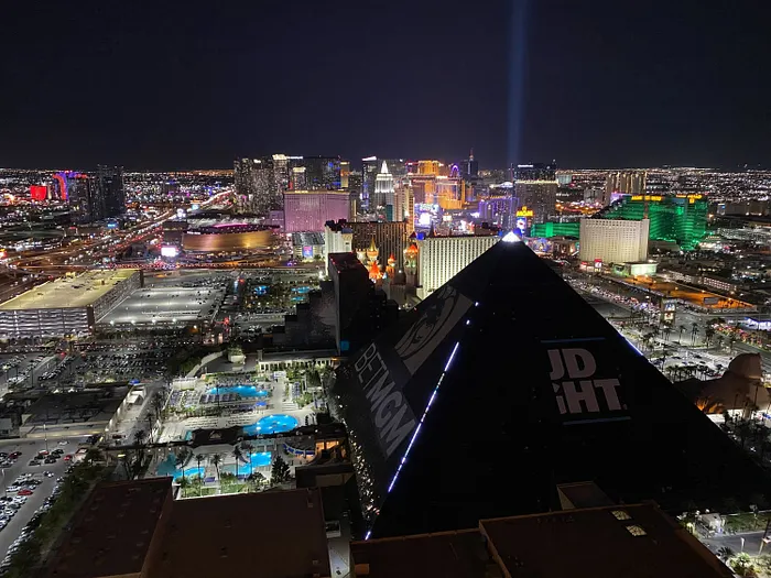 Las Vegas Strip seen from the Luxor Bet MGM