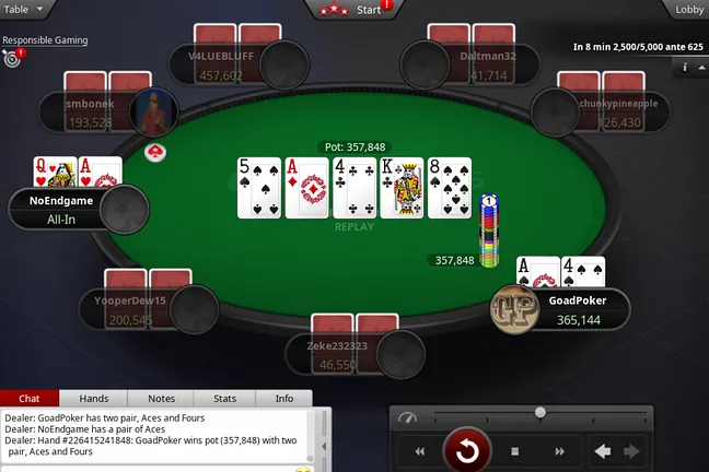 GoadPoker's two pair earns a knockout