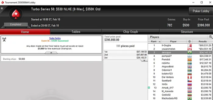 Lobby de poker do PokerStars