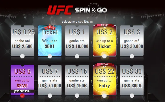 Spin & Go's de US$ 5 com Premiação de US$ 2 Milhões