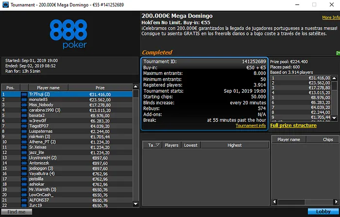 Mega Domingo 888poker