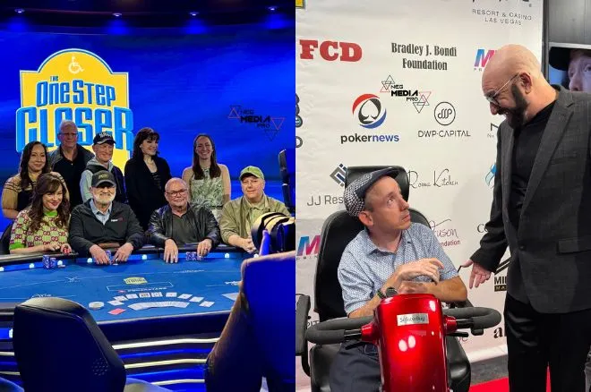 Right: Final Table; Left: Jacob Zalewski with Mike Matusow