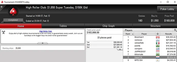 Lobby de poker da PokerStars