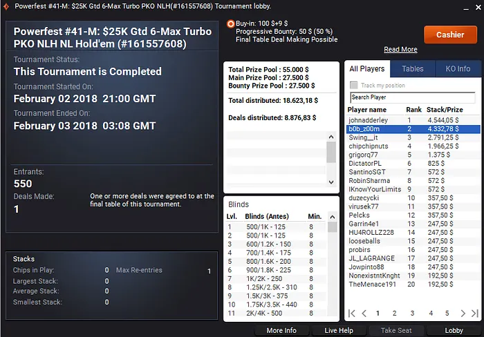Segundo Título para DECOR0X no Powerfest do partypoker 102