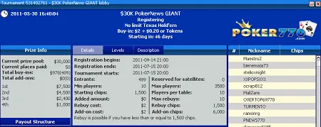 Overlay Imminent in the PokerNews GIANT on Poker770 101