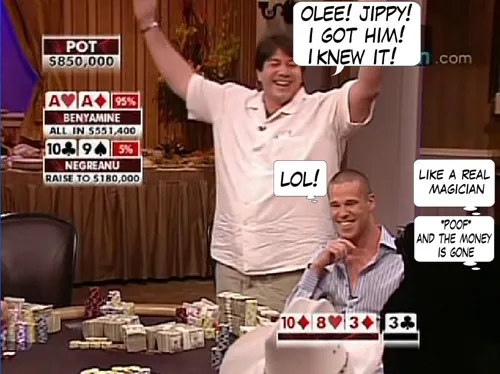 High Stakes Poker Cómico! Negreanu vs Benyamine 122