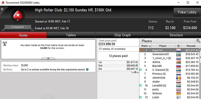 Lobby de poker da PokerStars