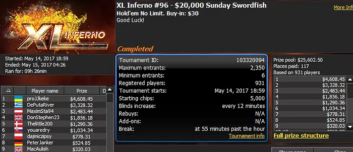 888poker XL Inferno Series Day 8: Romania's 'PokerMogo' Wins Event 97 103