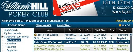 ,000 em Dinheiro e Tickets 0K GTD Para Agarrar na William Hill! 101