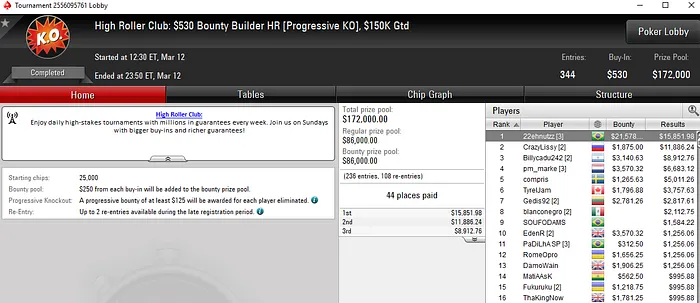 Lobby de poker do PokerStars