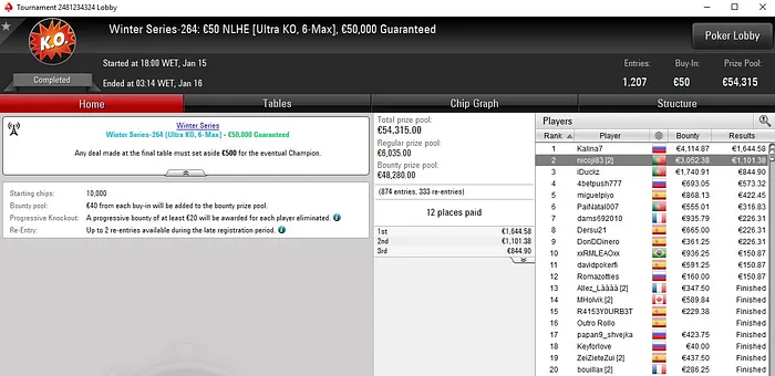 Lobby de poker da PokerStars