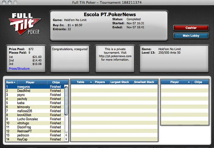 Liga PT.PokerNews - Rui Carvalho Termina na Frente 101