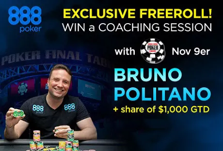 Win a Freeroll and Get Coached by November Niner Bruno Politano! 0001