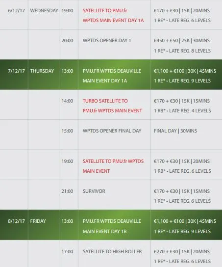 WPTDS Deauville : Le programme du festival 101