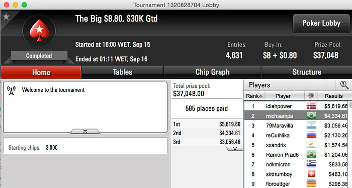 João Simão Vice no Volcano do 888poker (k) & Mais 107