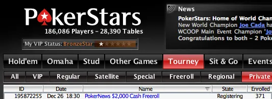 Último (de 2009) ,000 PokerNews Cash Freeroll na PokerStars 101