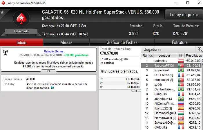 Lobby de poker da PokerStars