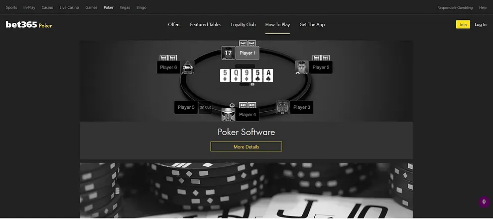 Bet365 Poker software screenshot
