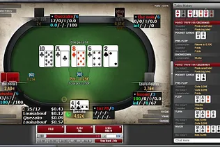The river is face up on the Winamax Poker table.