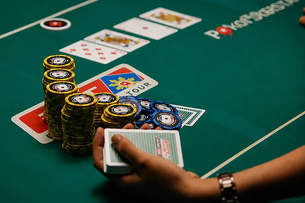 Chips on a poker table