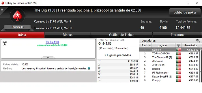 Ablanq Vence o The Hot BigStack Turbo e ivanildo o The Big €100 102