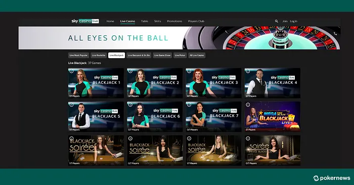 Live Blackjack at Sky Casino